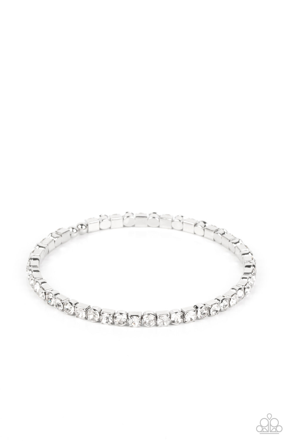 Rhinestone Spell White Paparazzi Bracelet