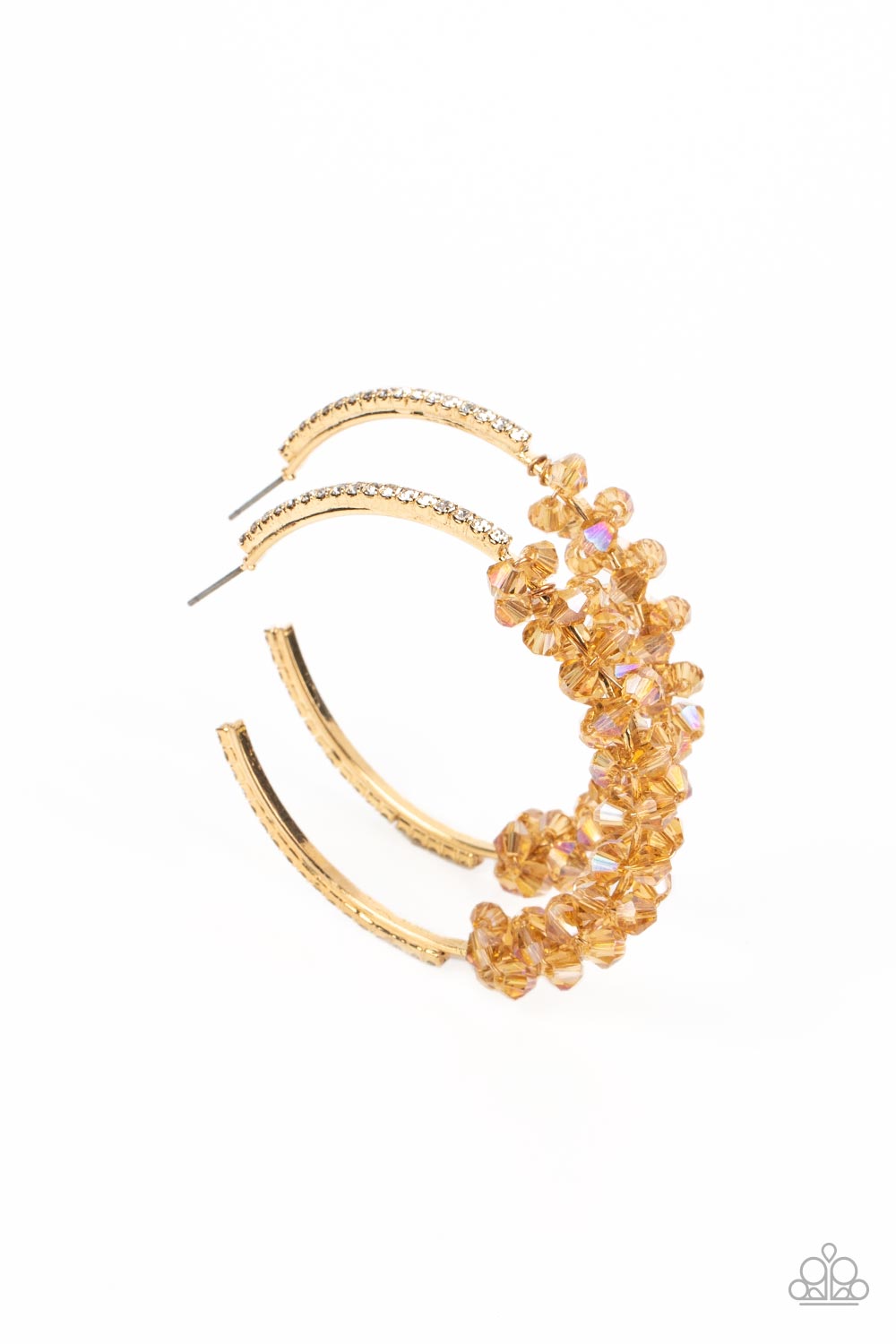 Bubble-Bursting Bling Gold Paparazzi Earrings