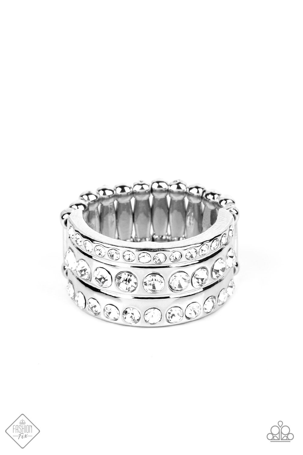 Privileged Poise White Paparazzi Fashion Fix Ring