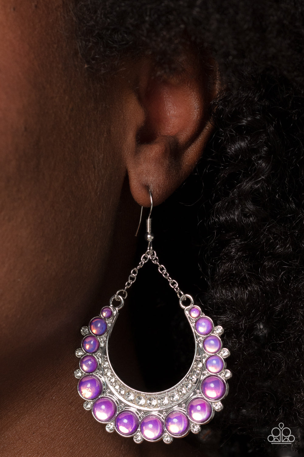 Bubbly Bling - Purple Paparazzi Earrings