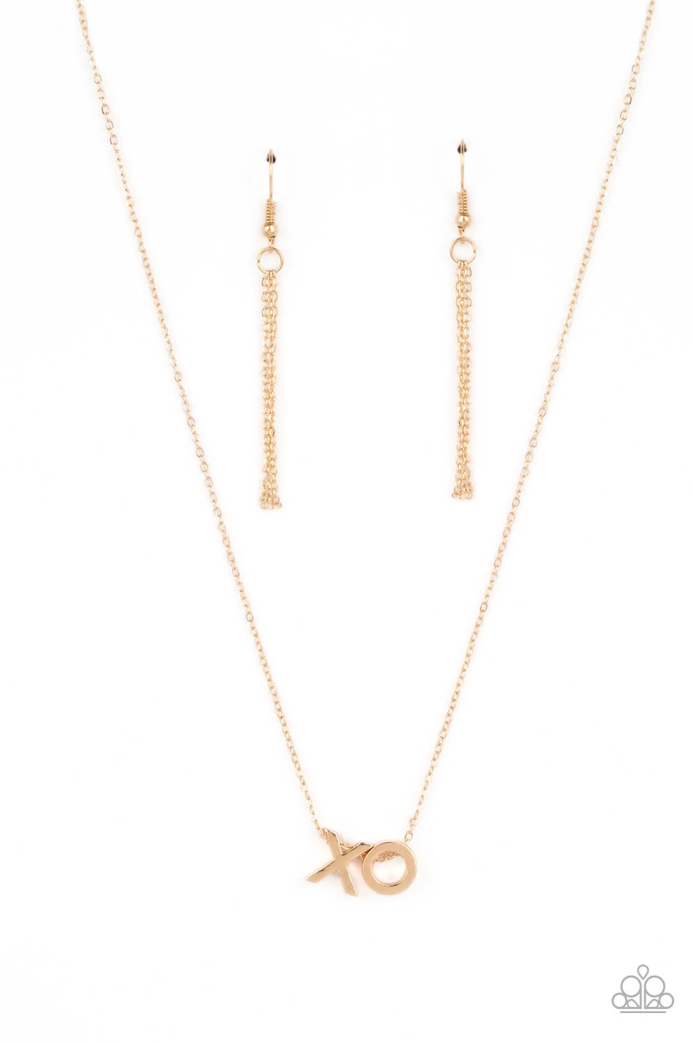 Hugs and Kisses - Gold Paparazzi Necklace