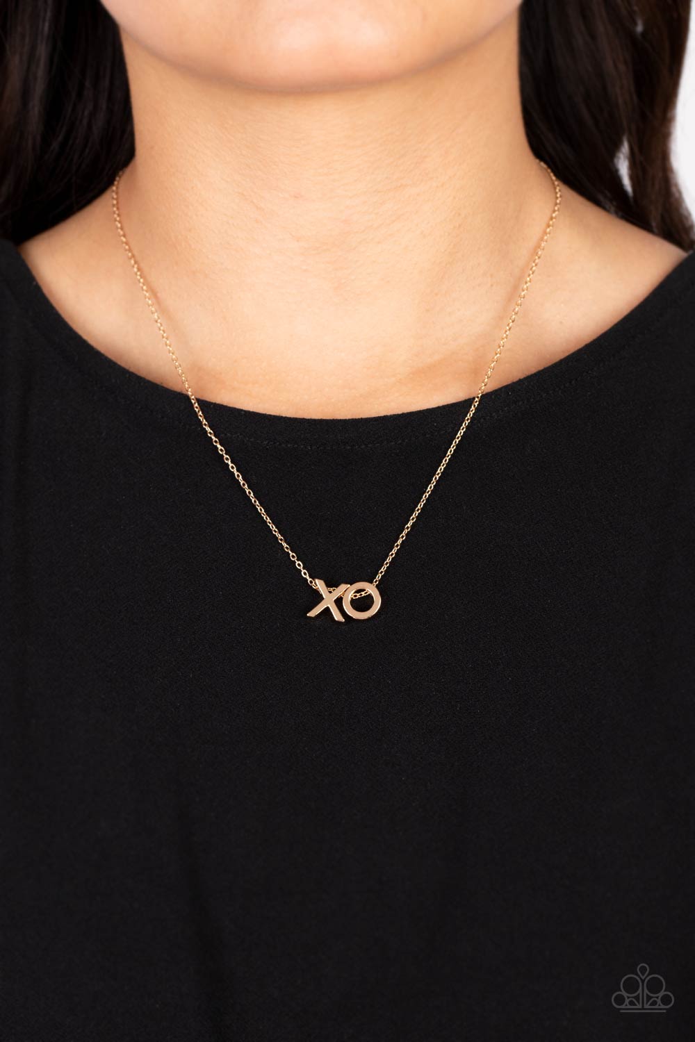 Hugs and Kisses - Gold Paparazzi Necklace