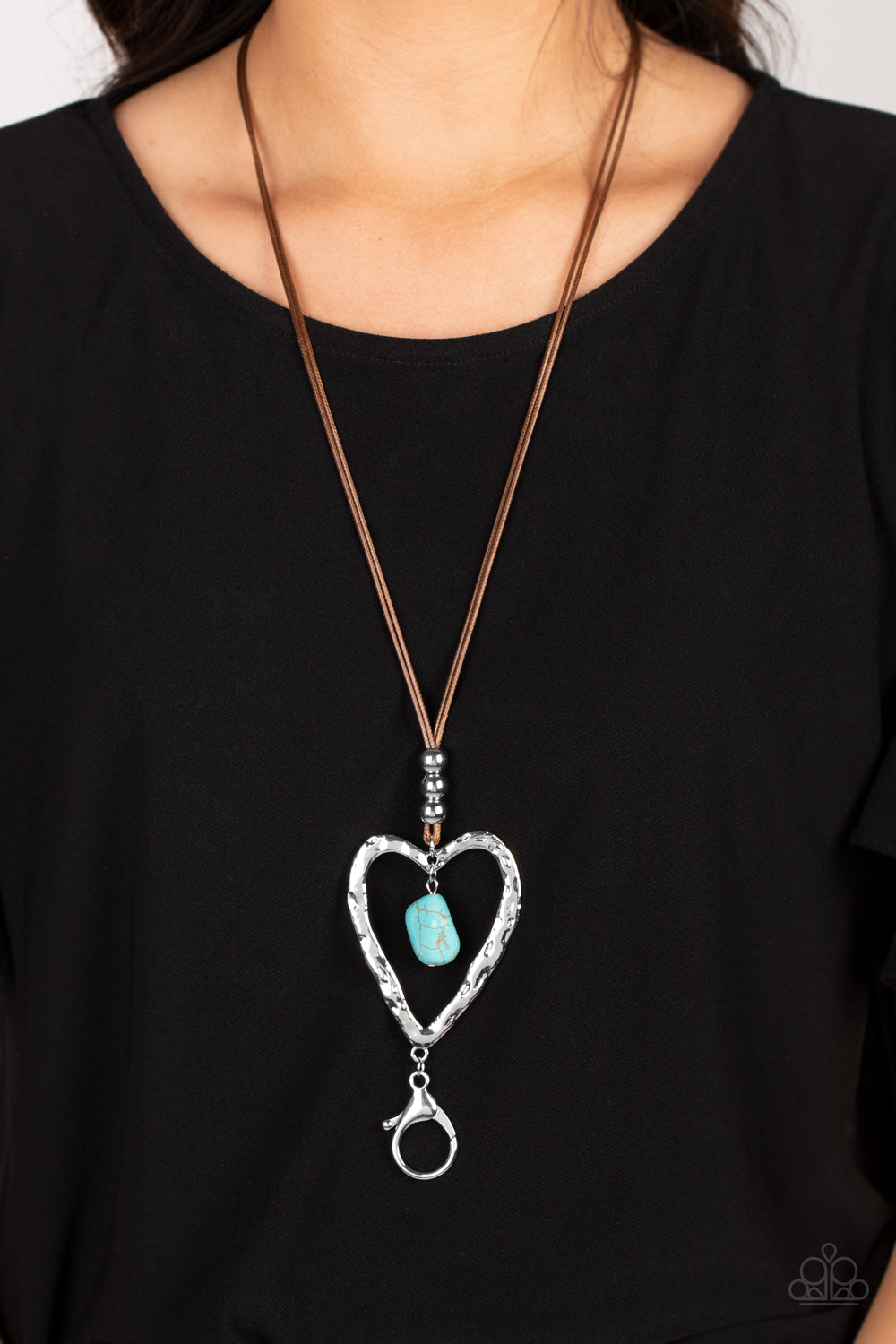 Santa Fe Sweetheart Blue Paparazzi Lanyard Necklace
