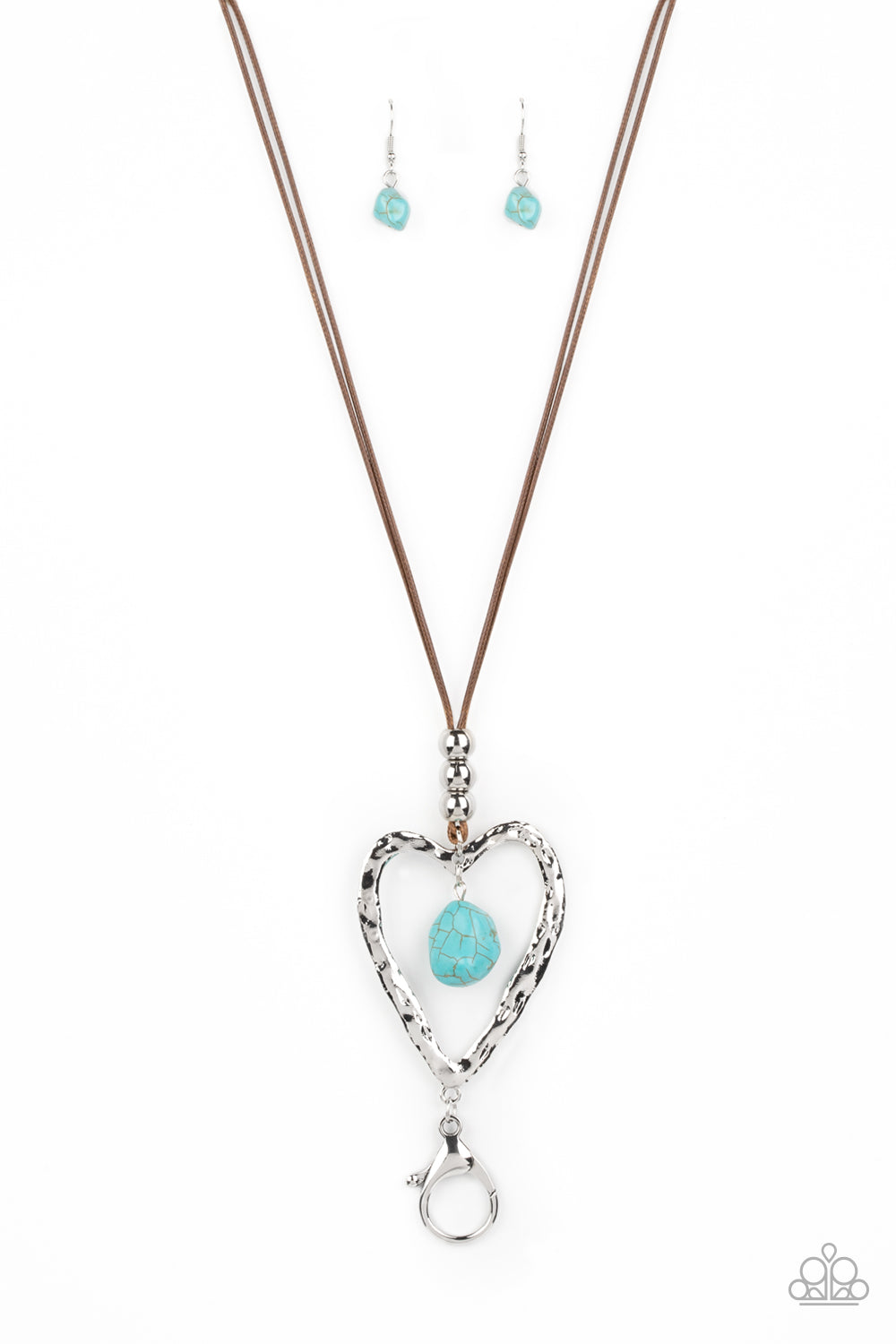 Santa Fe Sweetheart Blue Paparazzi Lanyard Necklace