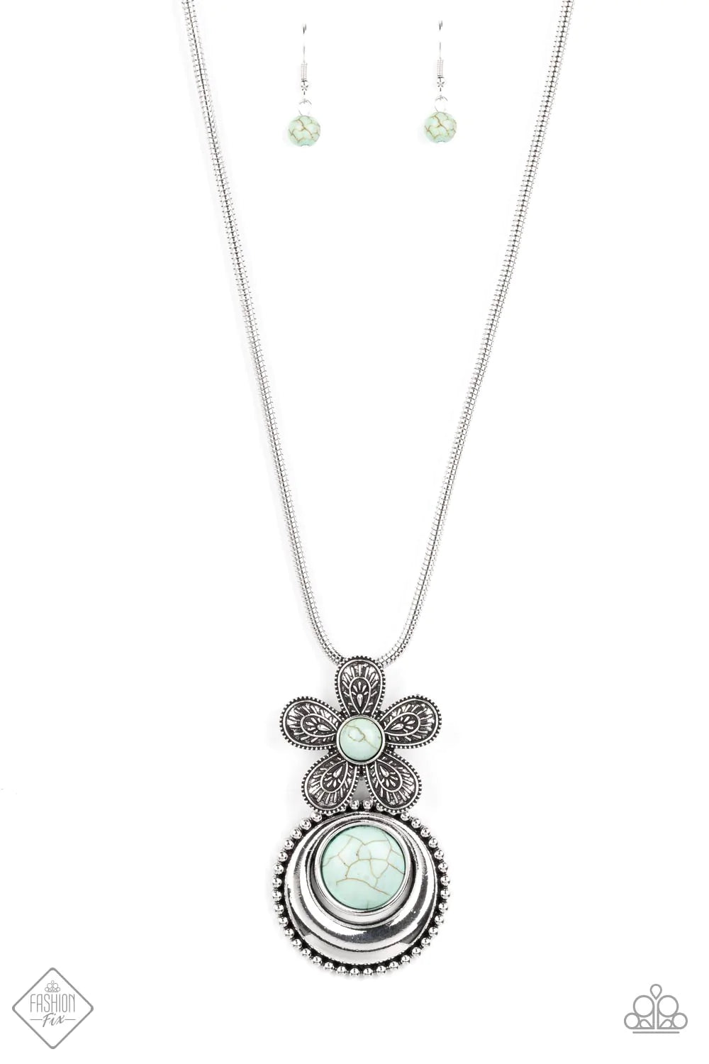 Bohemian Blossom Blue Paparazzi Fashion Fix Necklace