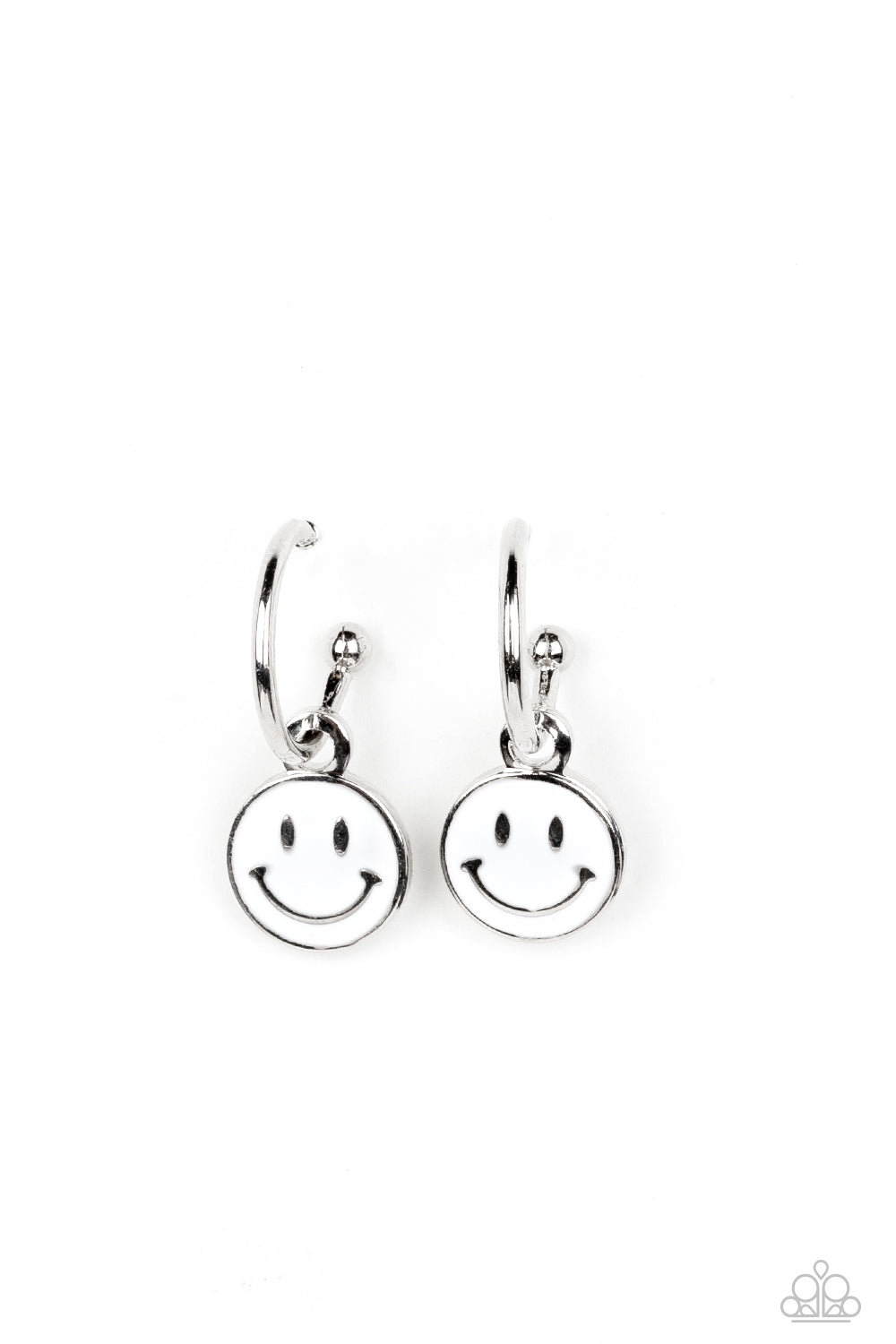 Subtle Smile - White Paparazzi Earrings