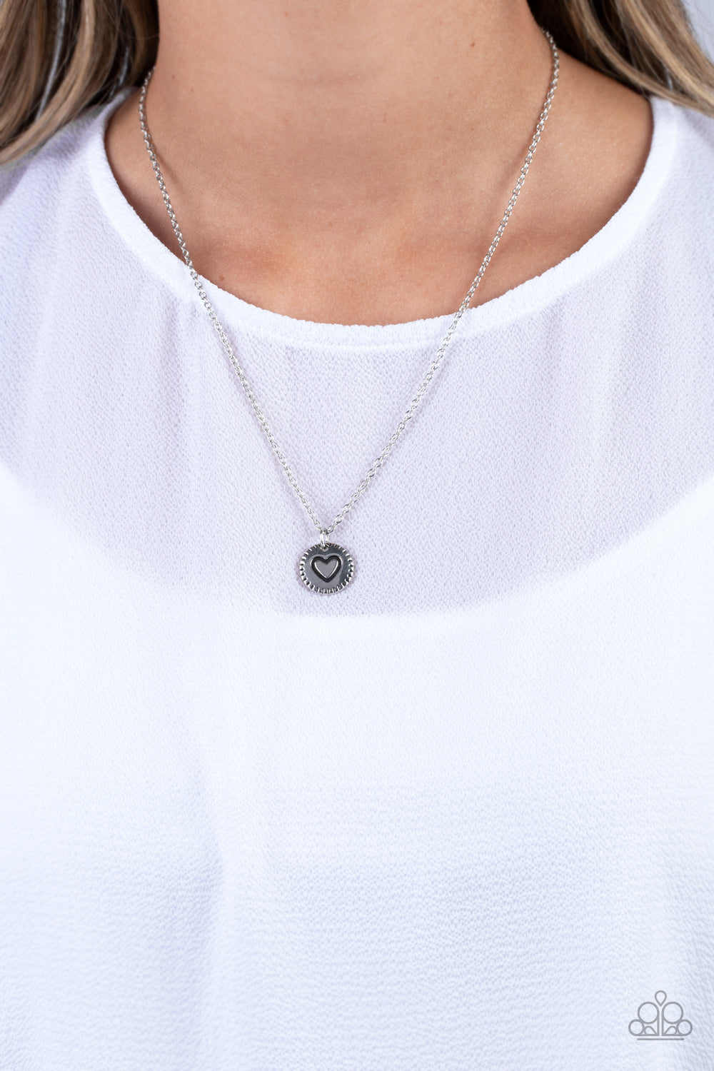 Stamped Sentiment - Silver Paparazzi Necklace