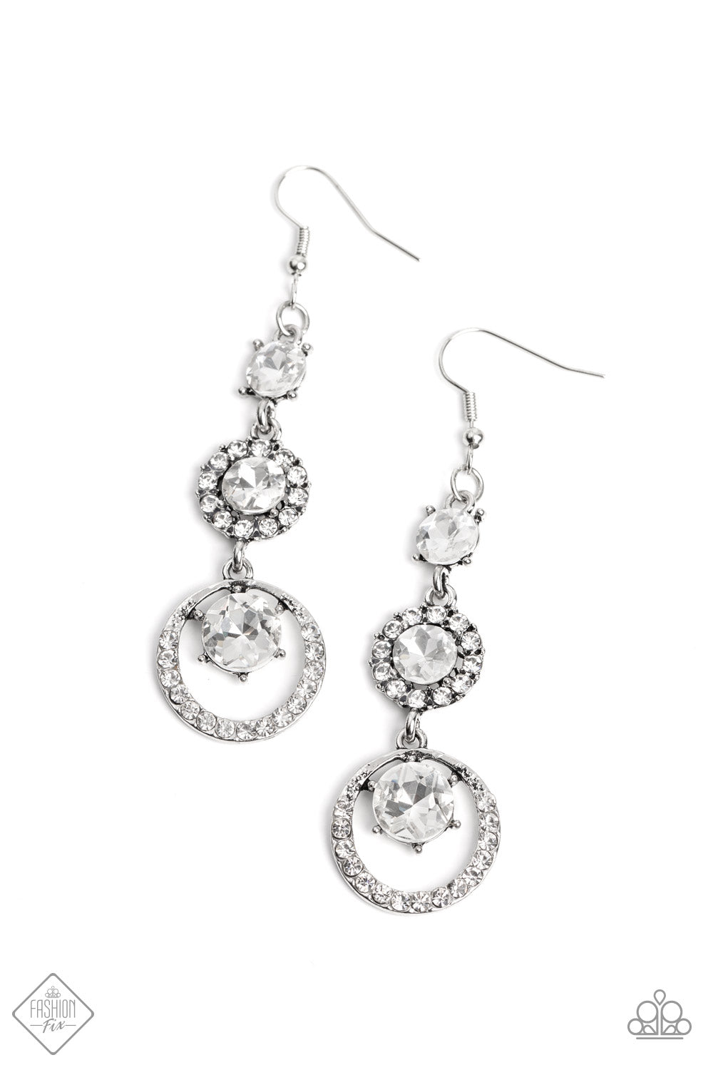 Enchanting Effulgence White Paparazzi Fashion Fix Earrings