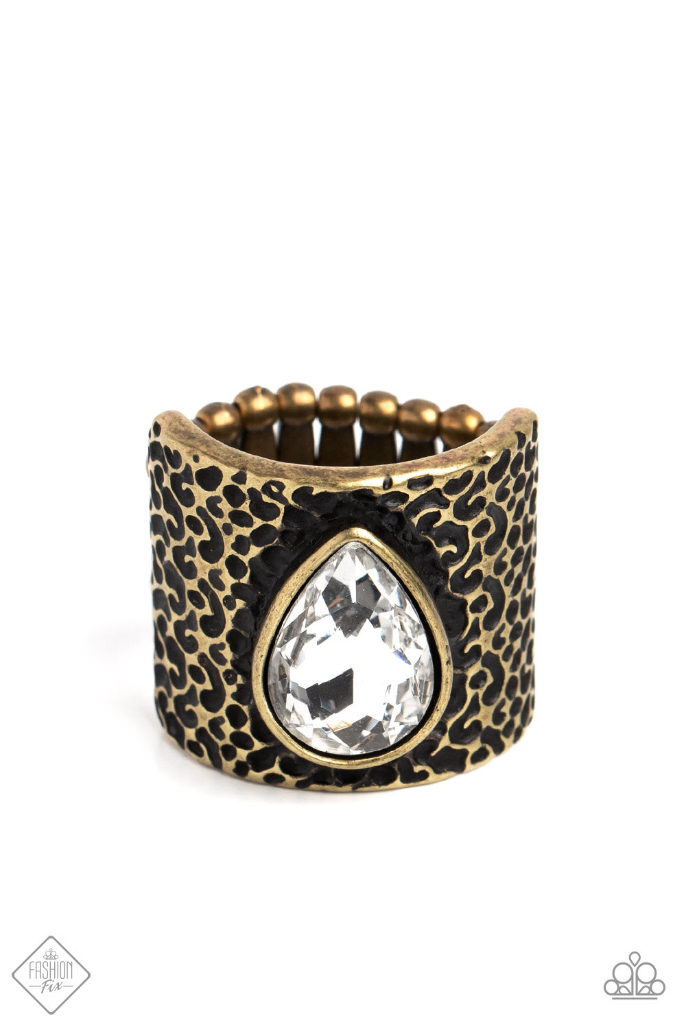 Singed Shape Brass Paparazzi Fashion Fix Ring