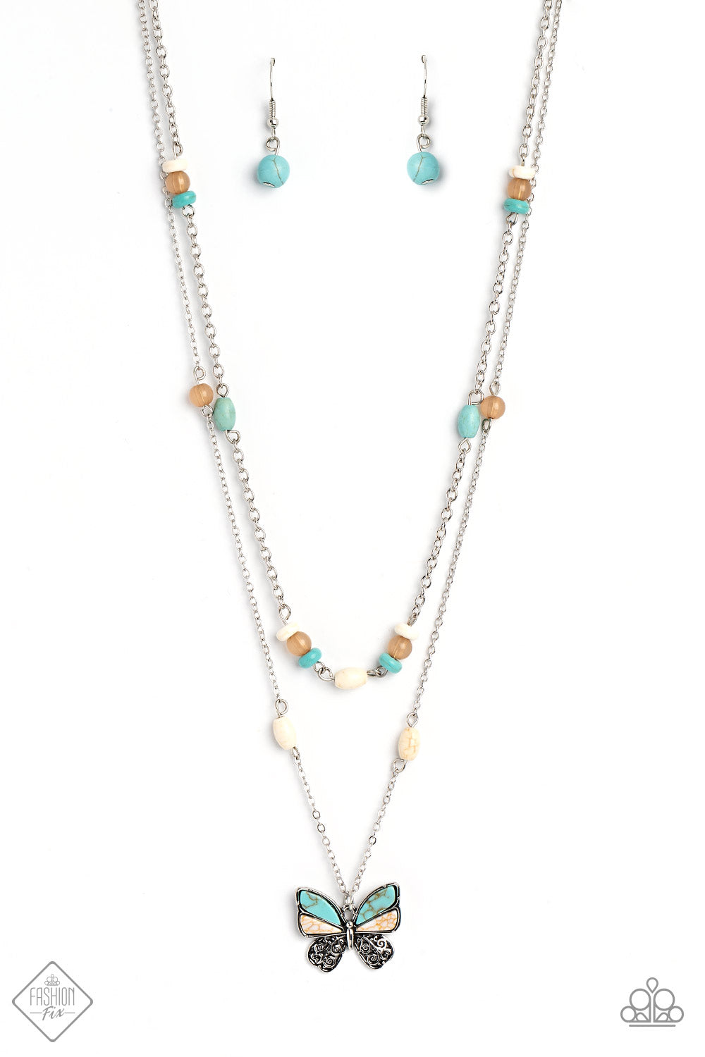 Free-Spirited Flutter Blue Paparazzi Fashion Fix Necklace