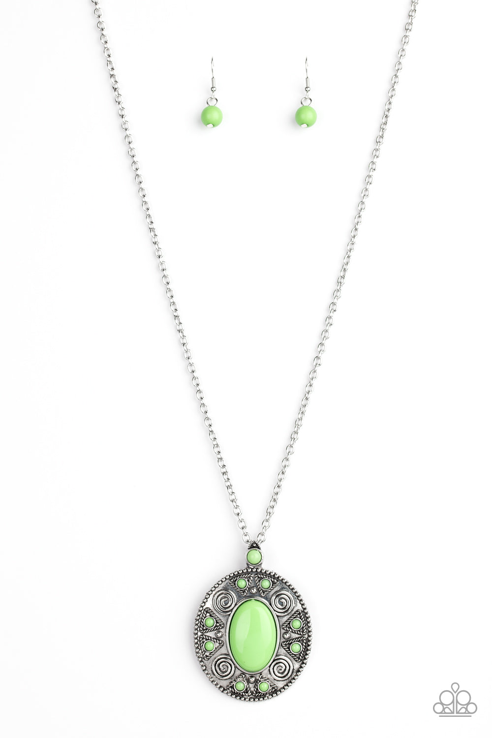 Sunset Sensation - Green Paparazzi Necklace