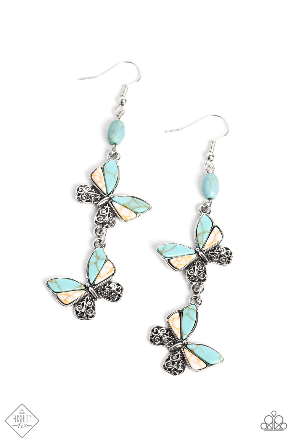 Spirited Soar Blue Paparazzi Fashion Fix Earrings