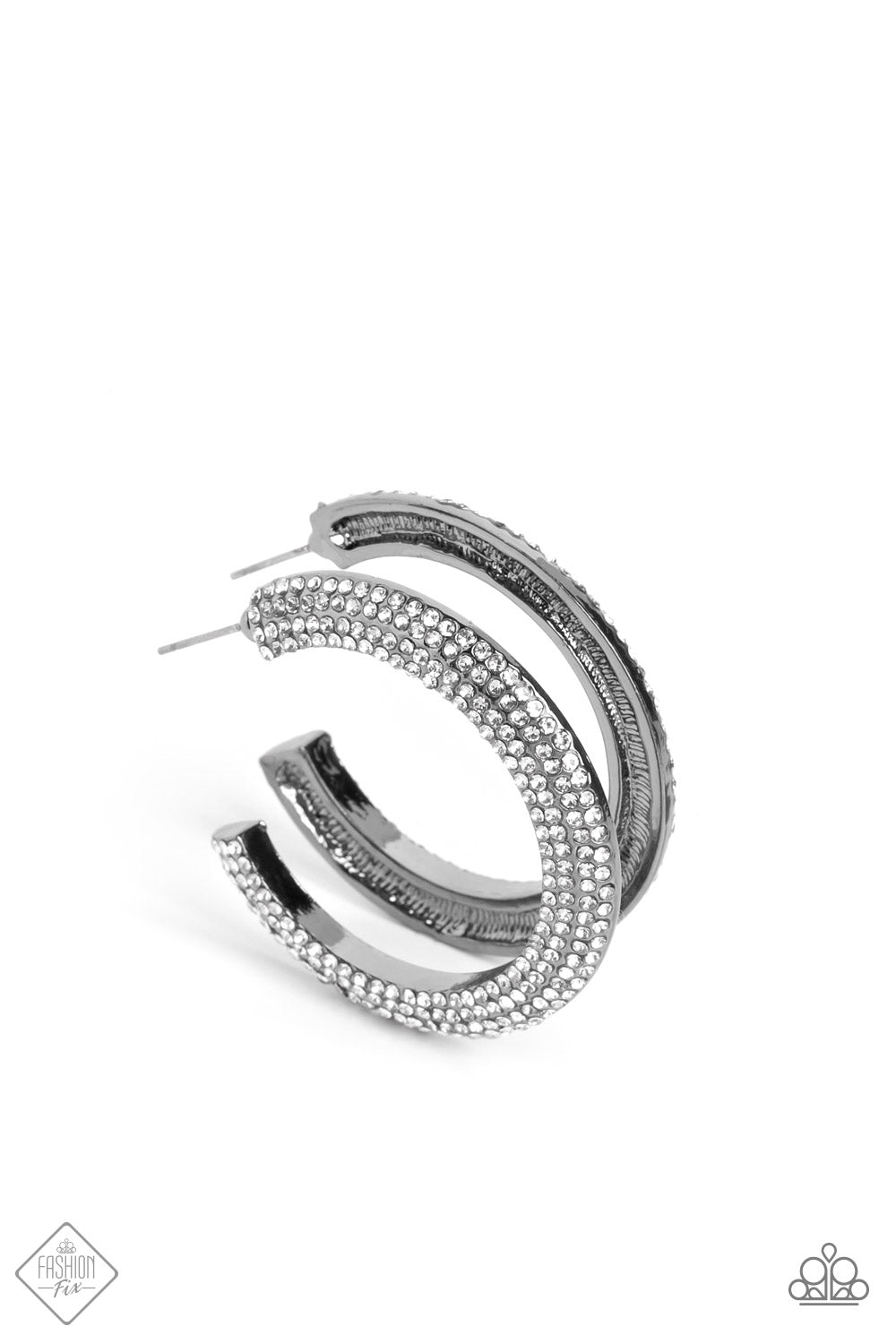 Dazzling Dynamo Black Paparazzi Fashion Fix Earrings