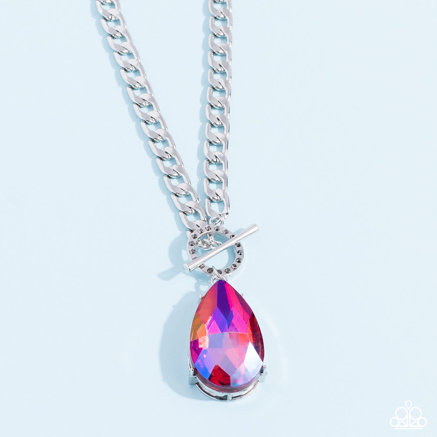 Edgy Exaggeration - Pink Paparazzi Life of the Party Necklace