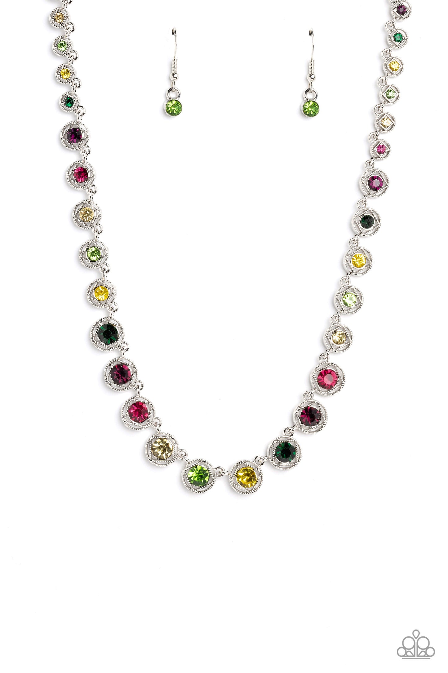 Kaleidoscope Charm - Multi Paparazzi Life of the Party Necklace