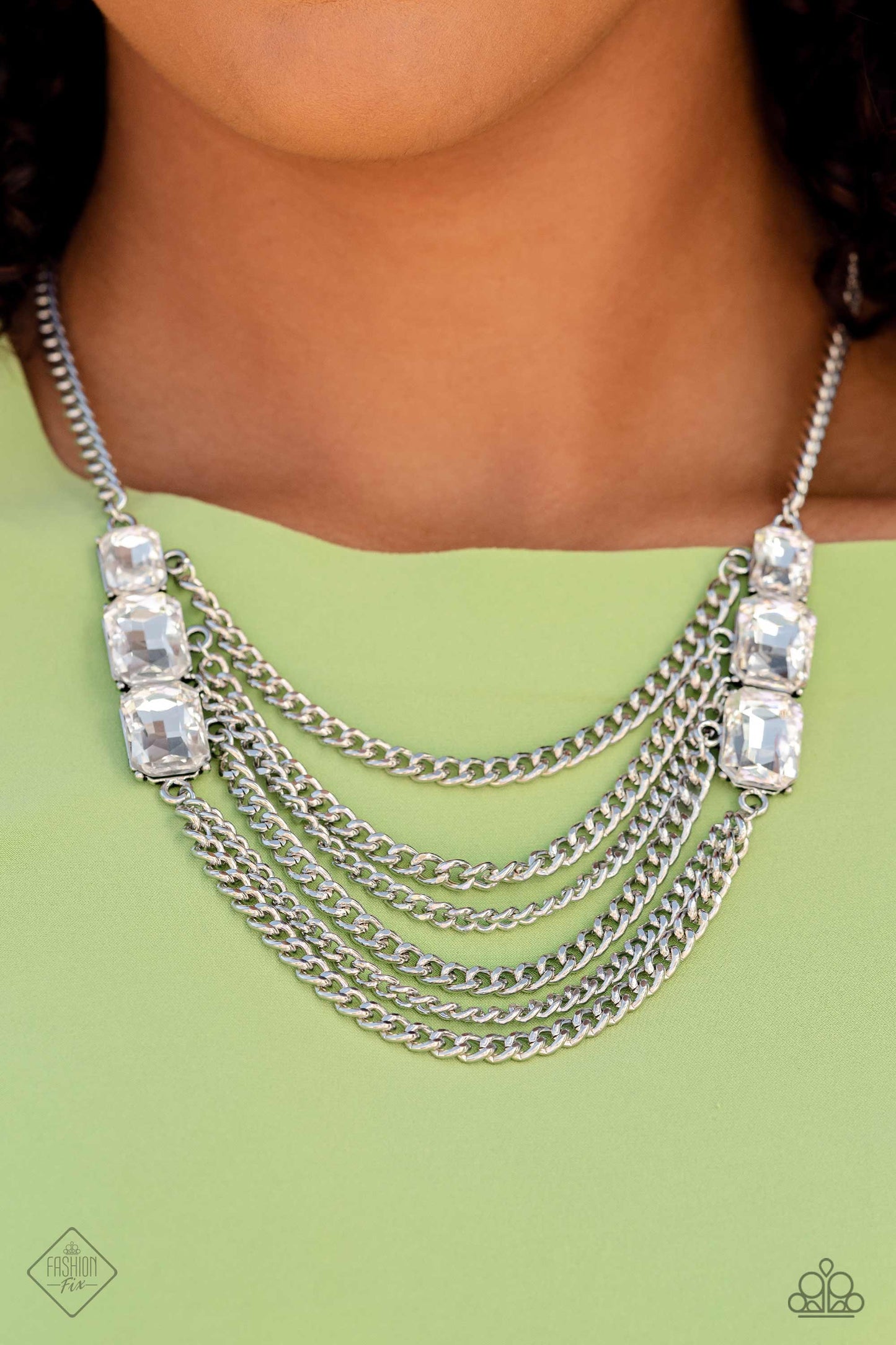 Come CHAIN or Shine White Paparazzi Fashion Fix Necklace