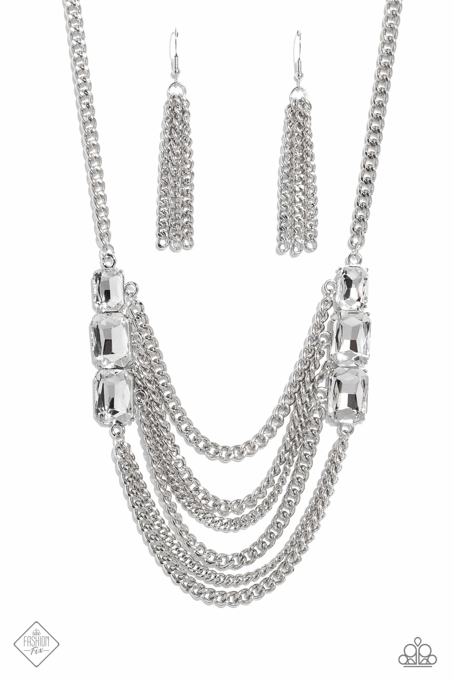 Come CHAIN or Shine White Paparazzi Fashion Fix Necklace