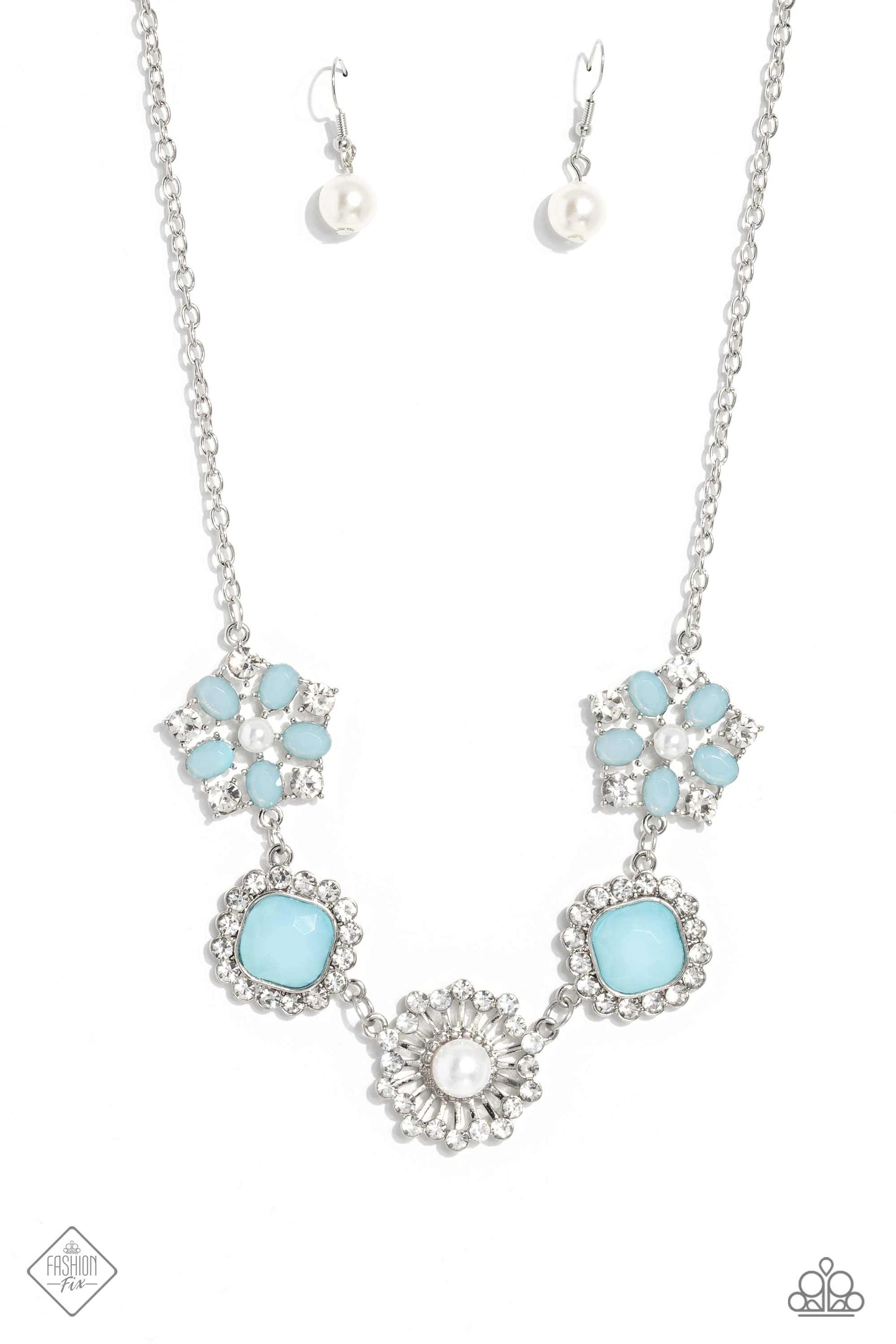 Flower Crown Blue Paparazzi Fashion Fix Necklace