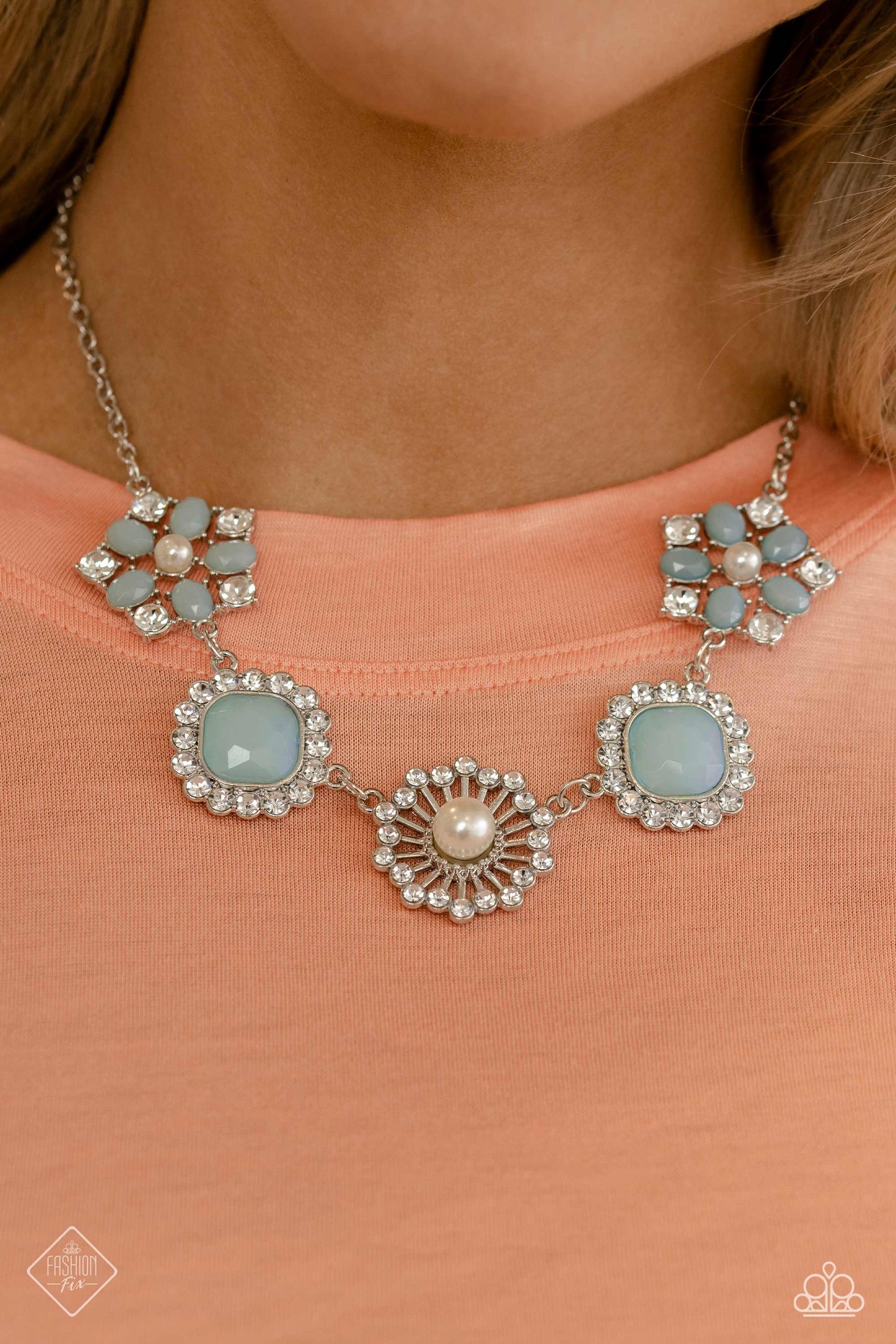 Flower Crown Blue Paparazzi Fashion Fix Necklace