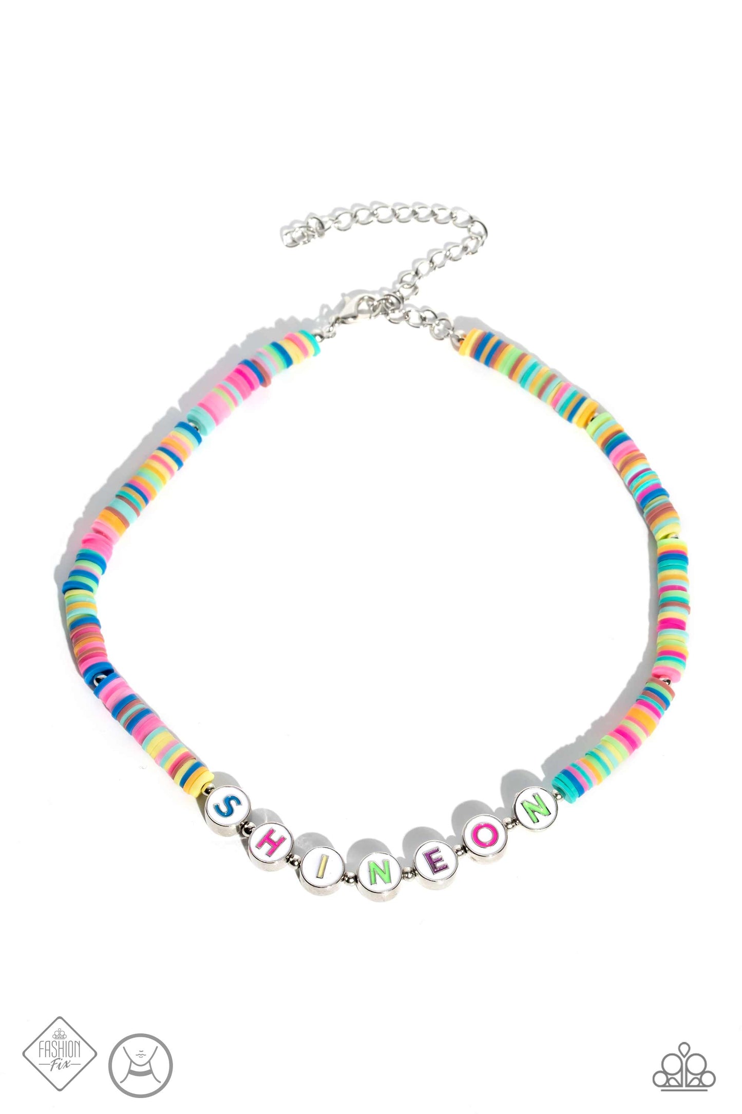 Psychedelic Glow Multi Paparazzi Fashion Fix Choker Necklace