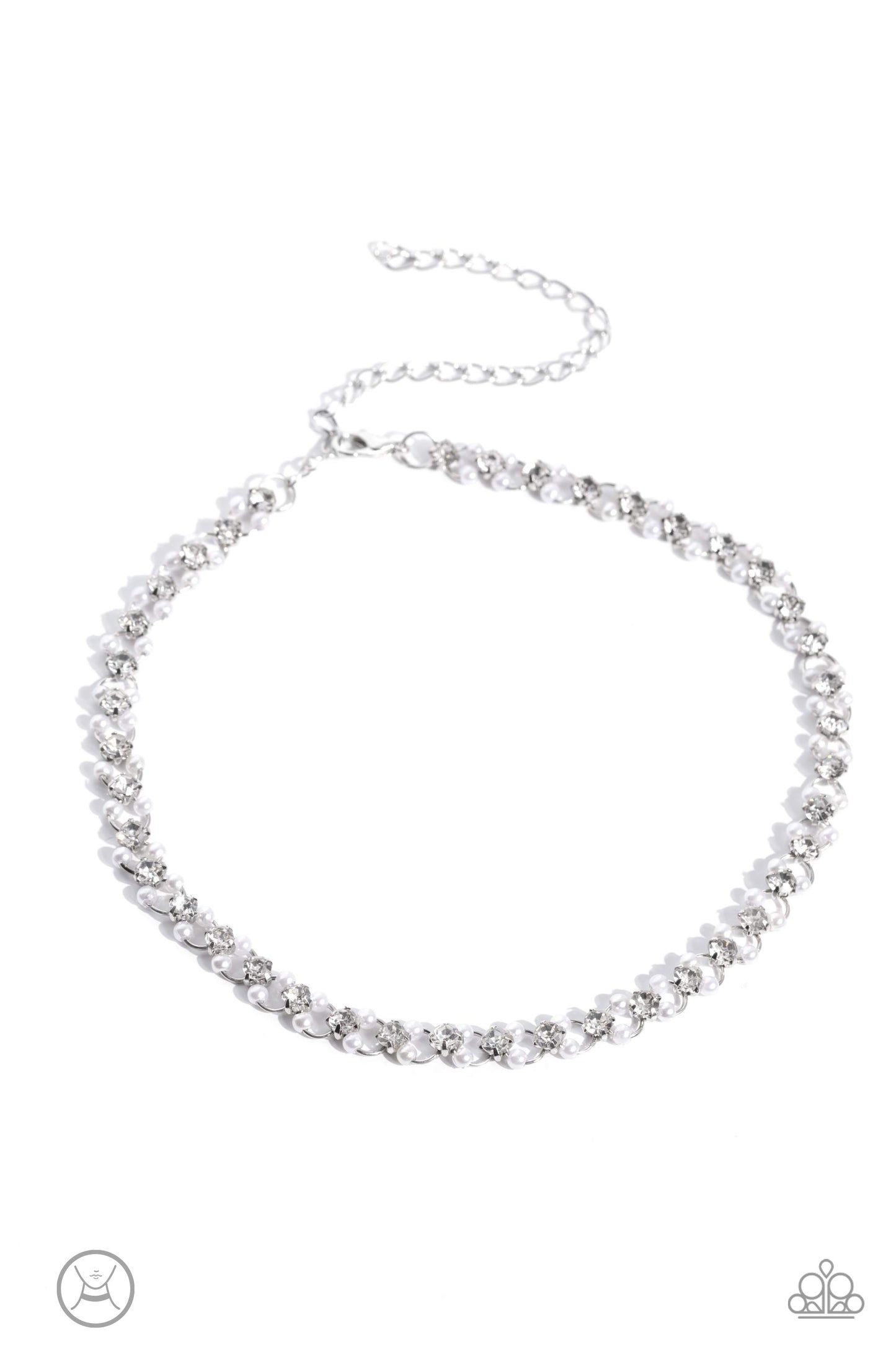 Classy Couture - White Paparazzi Choker Necklace