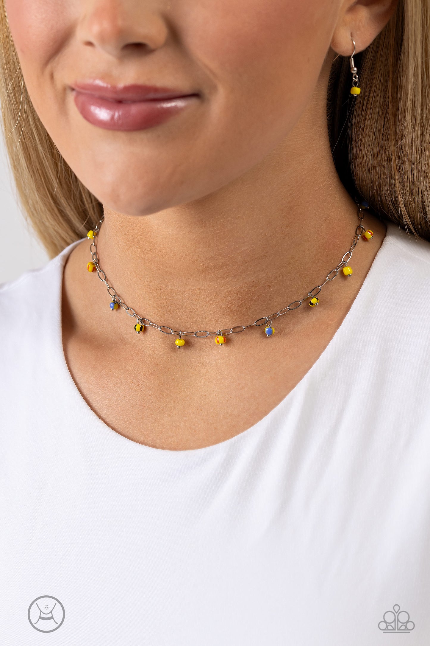Beach Ball Bliss - Yellow Choker Necklace