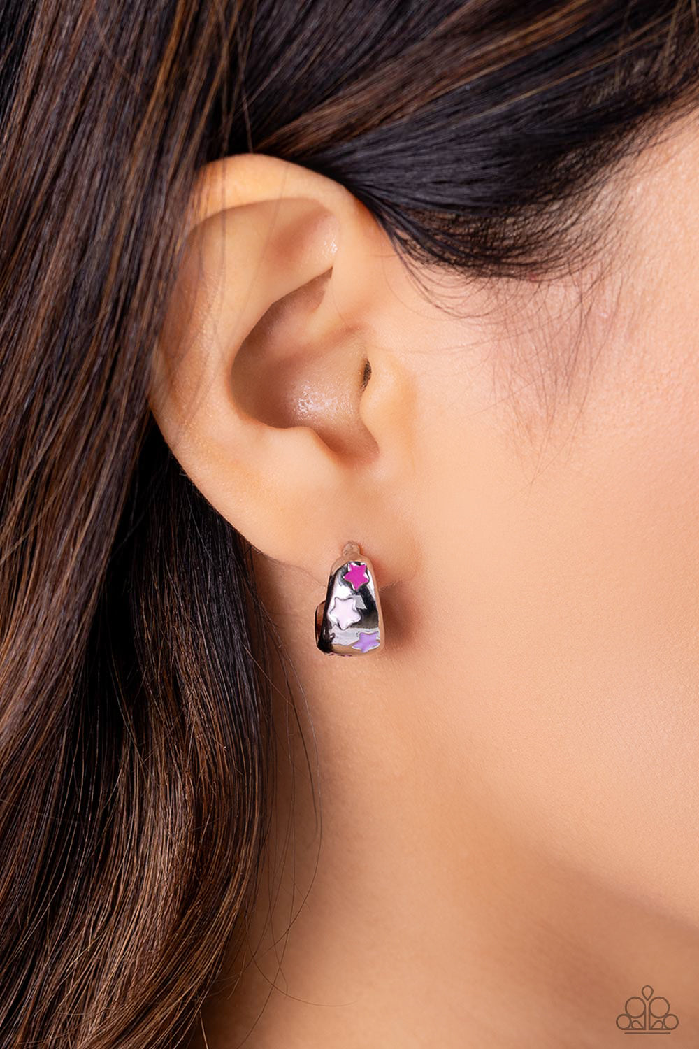SCOUTING Stars - Pink Dainty Hoop Earrings