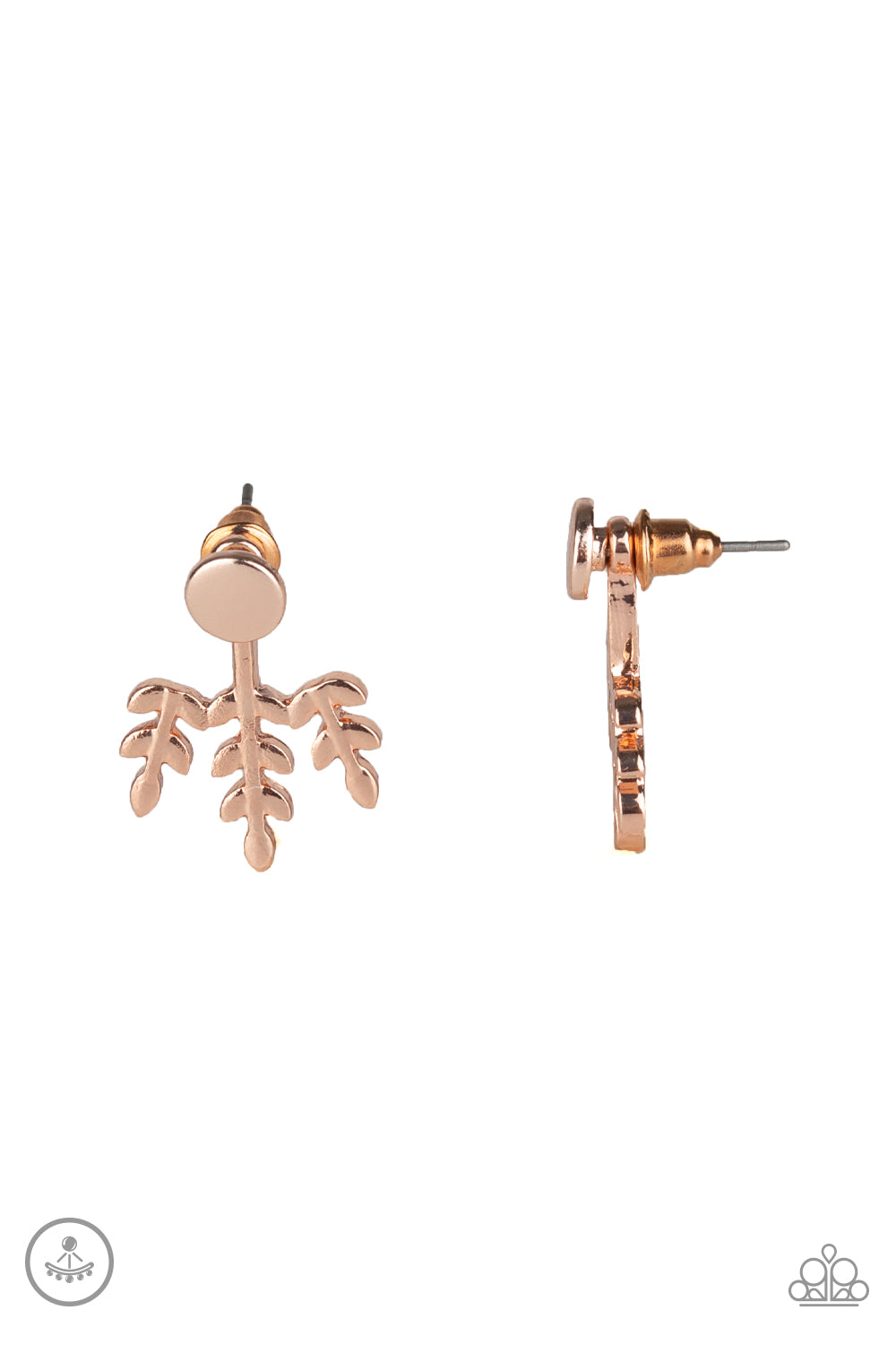 Autumn Shimmer - Rose Gold Paparazzi Double-Sided Earrings