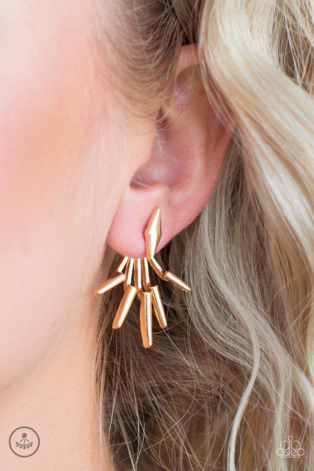 Extra Electric - Gold Paparazzi Earrings