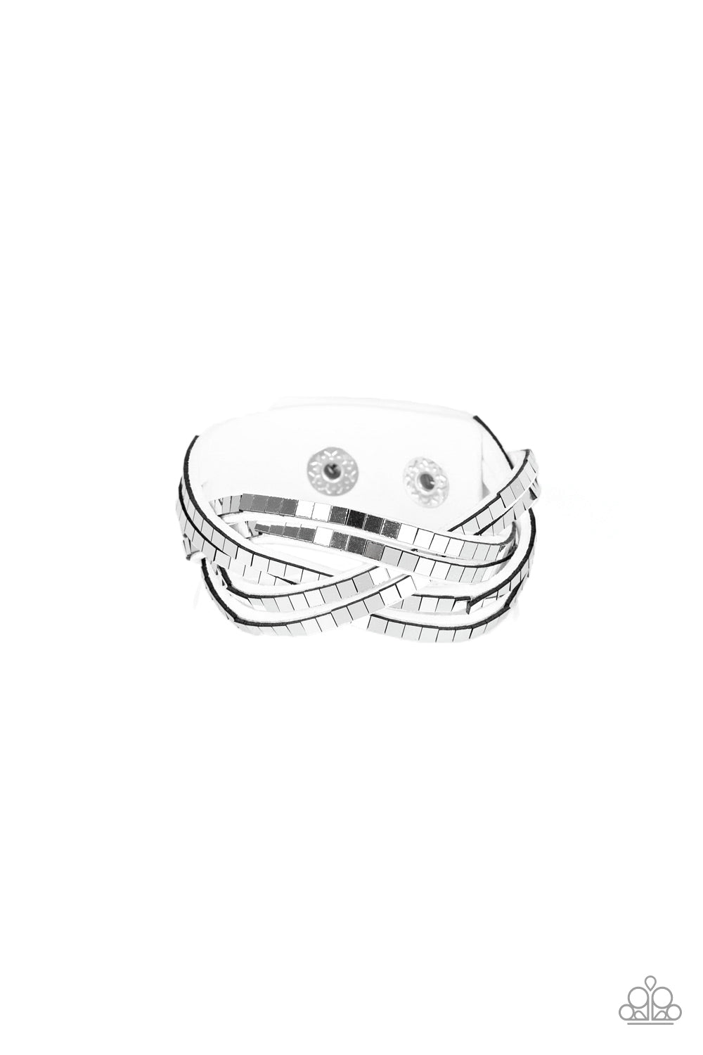 Looking For Trouble - White Paparazzi Bracelet