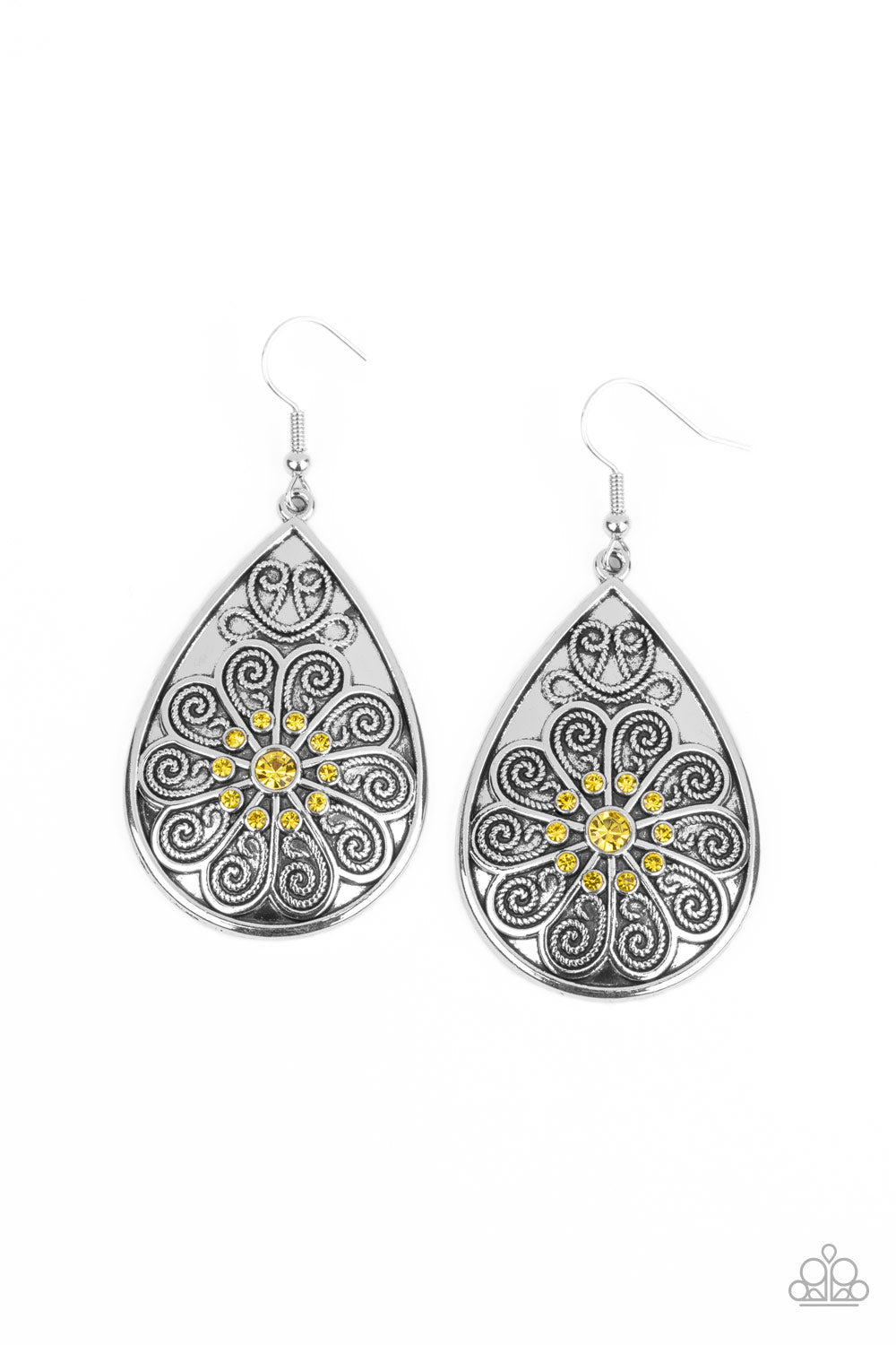 Paparazzi Banquet Bling Yellow Teardrop Earrings