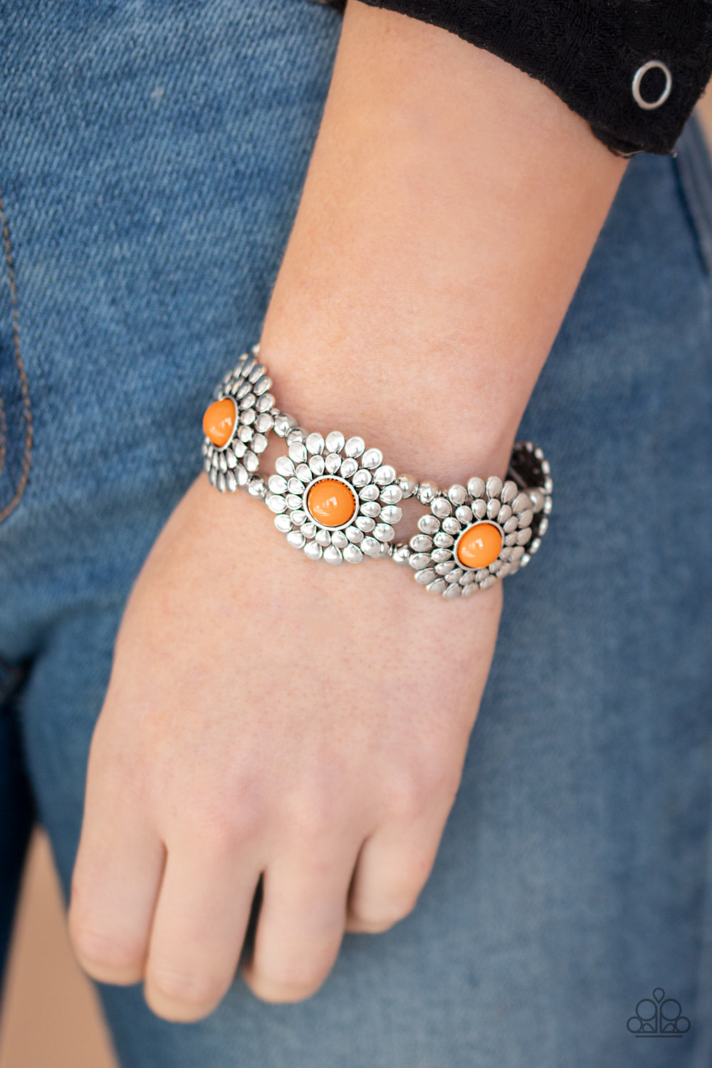 Bountiful Blossoms Orange Paparazzi Bracelet