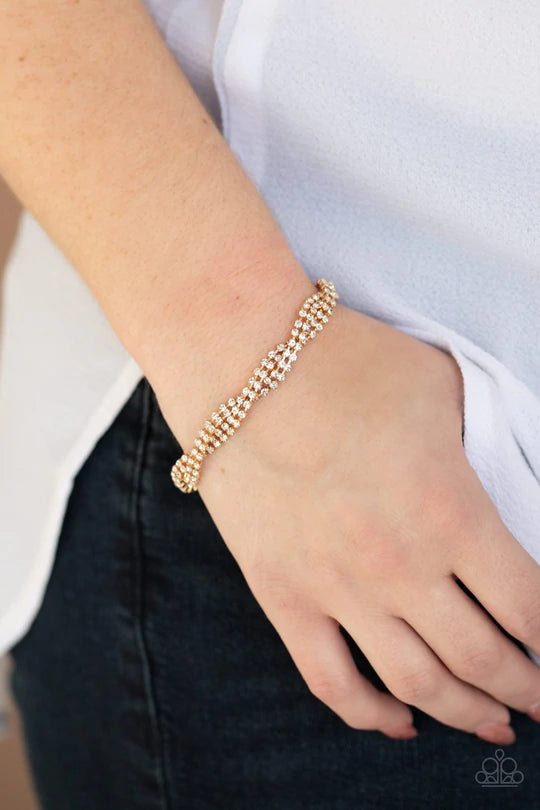 Braided Twilight - Gold Paparazzi Bracelet