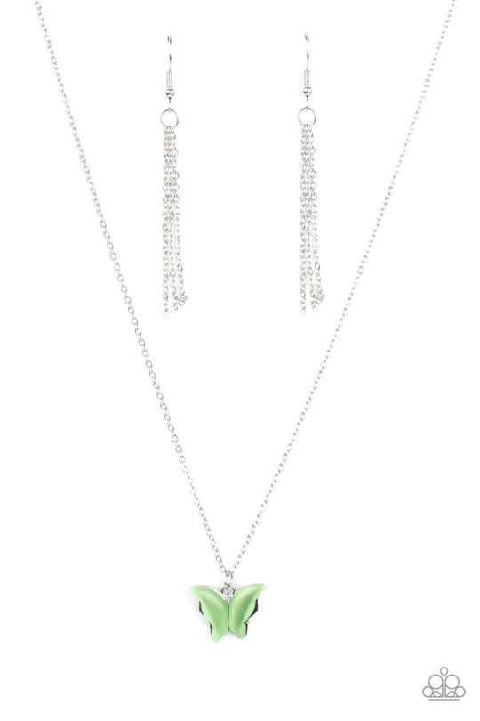 Butterfly Prairies Green Paparazzi Necklace