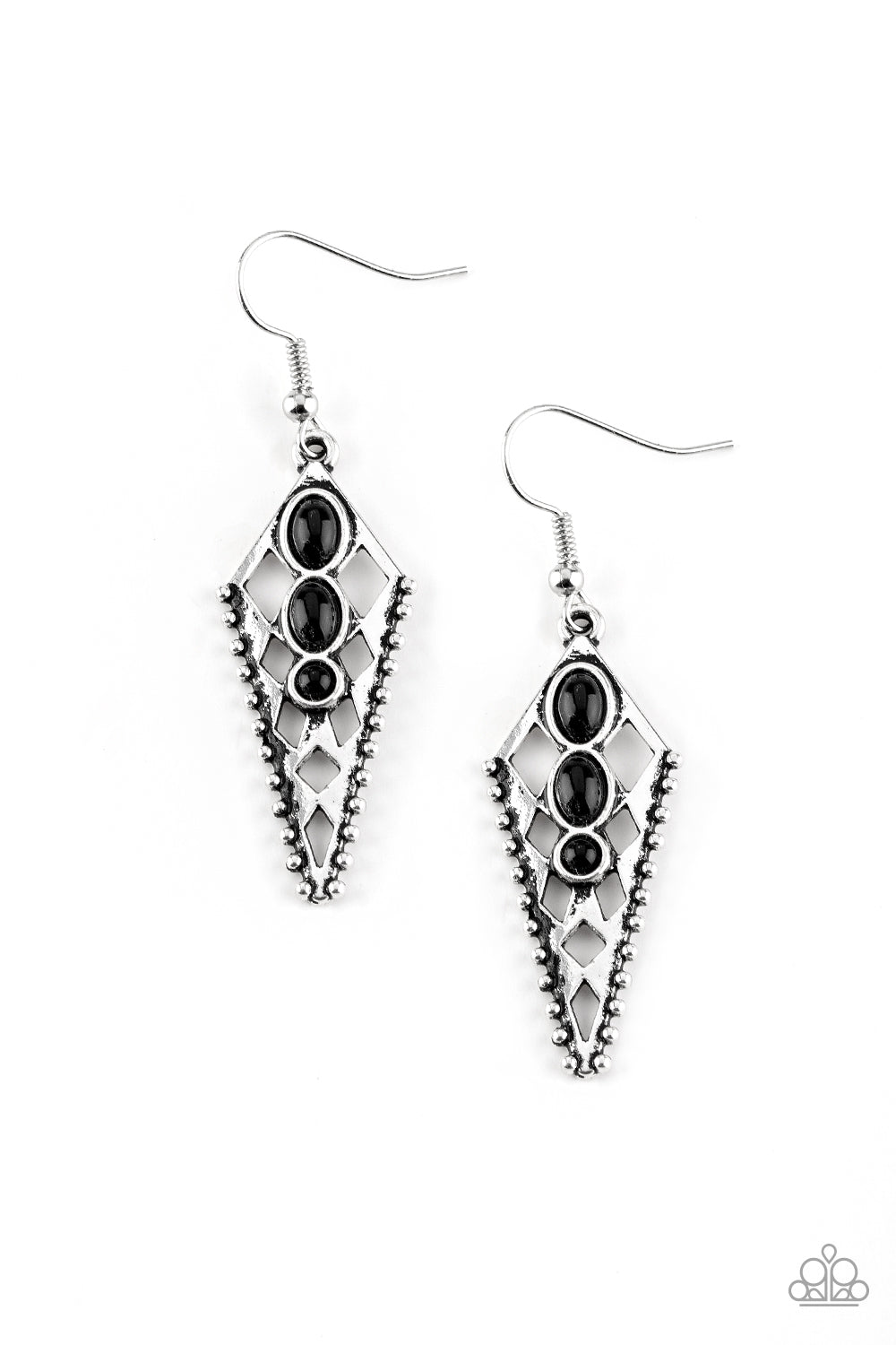 Terra Territory - Dainty Black Paparazzi Earrings