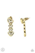 Heartthrob Twinkle - Brass Paparazzi Double-Sided Post Earrings