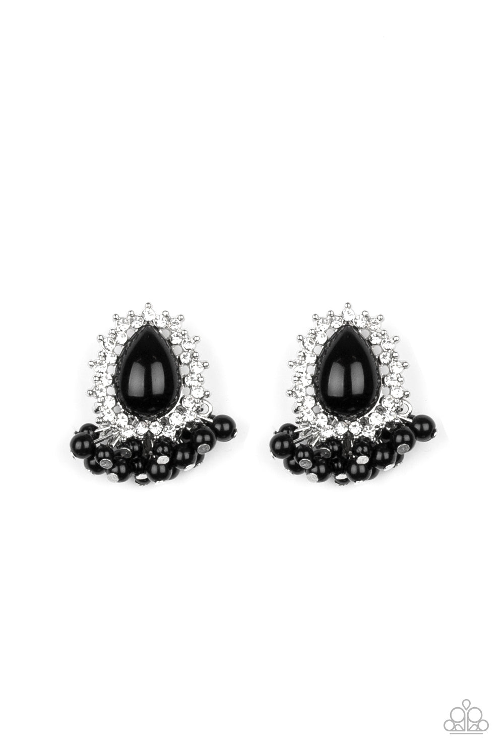 Paparazzi Castle Cameo Black Earrings