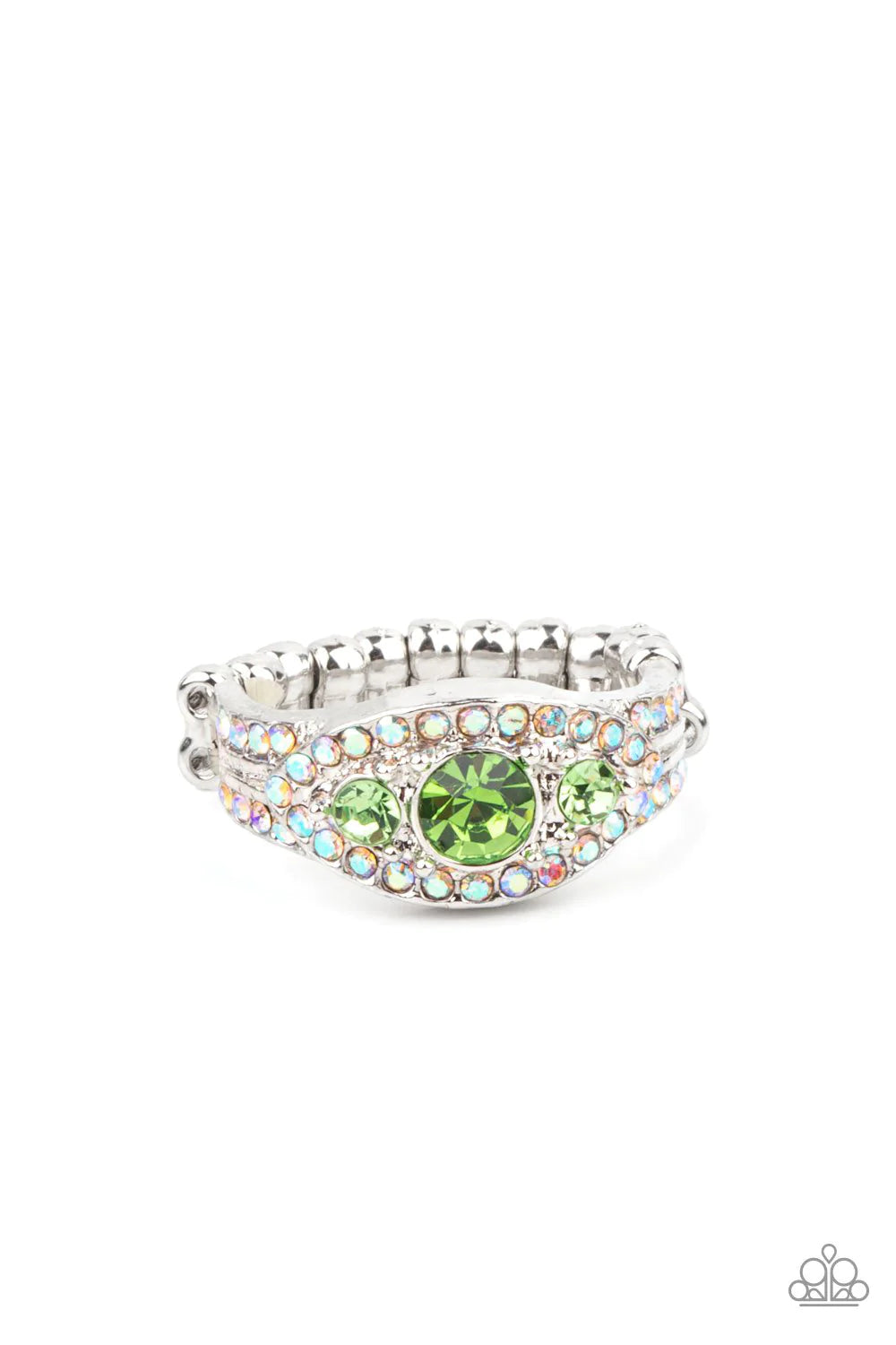 Celestial Crowns Green Paparazzi Ring