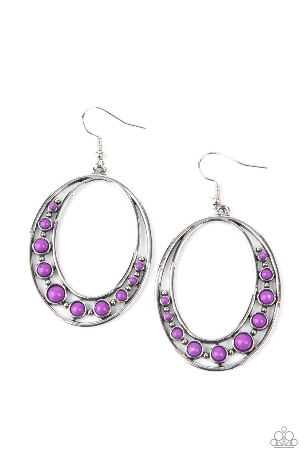 Crescent Cove - Purple Paparazzi Earrings