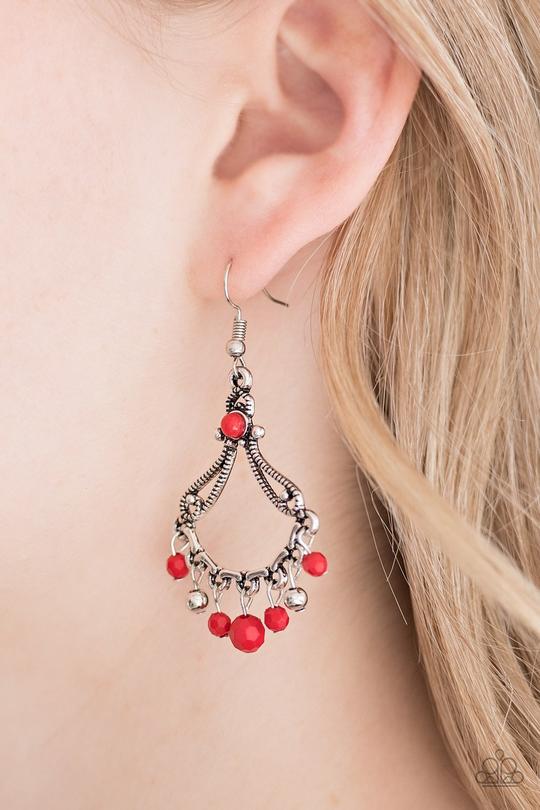 Dazzling Date Night - Red Paparazzi Earrings