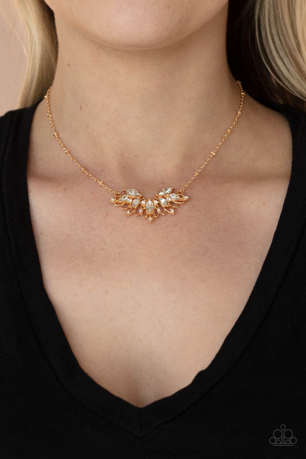 Deluxe Diadem Gold Paparazzi Necklace