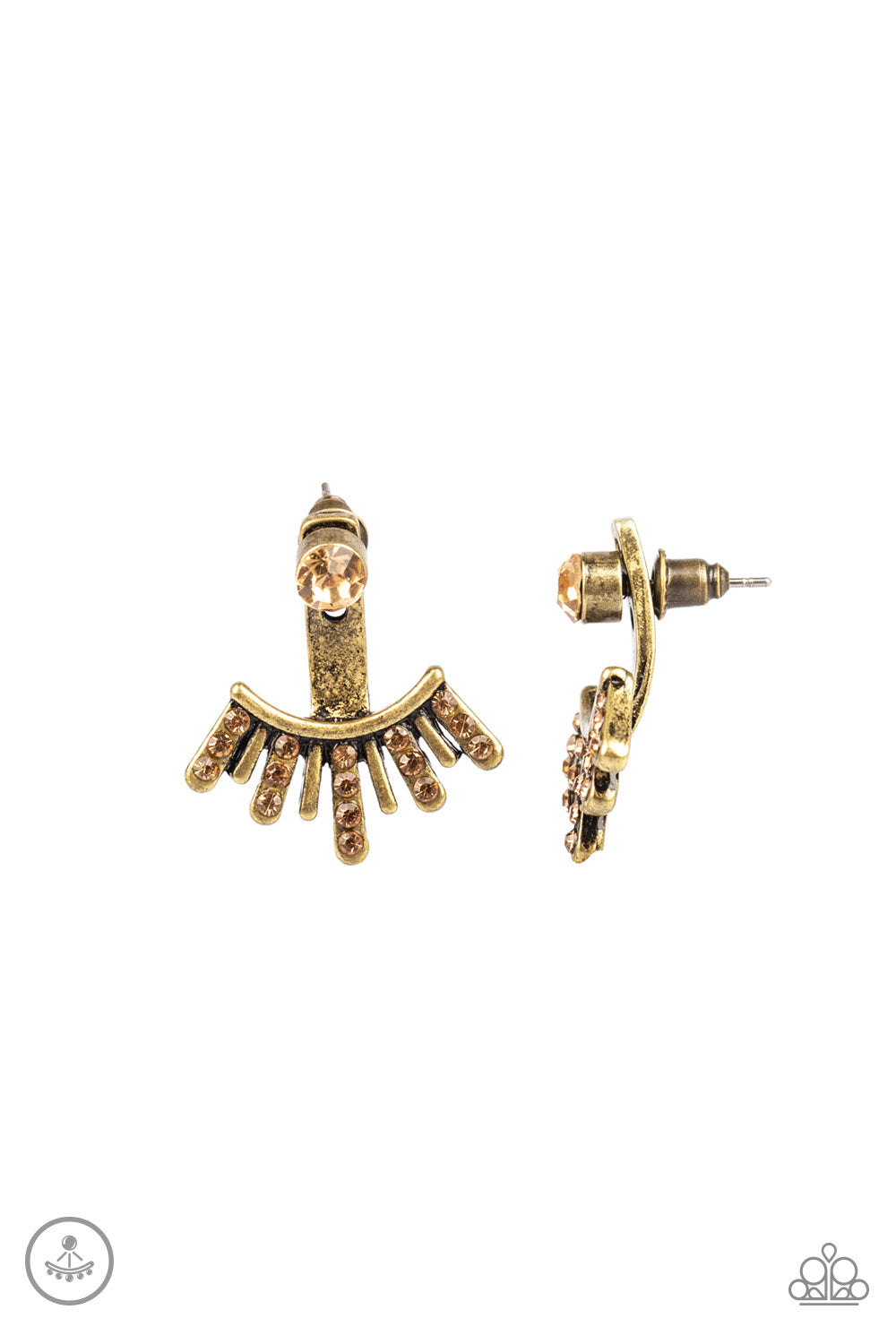 Paparazzi Diva Dynamite Brass Double-Sided Earrings