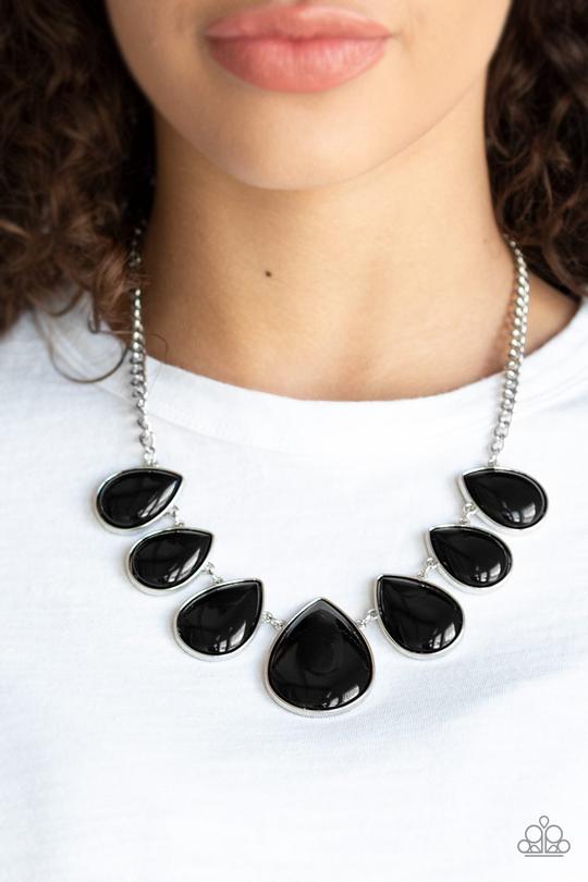 Drop Zone Black Paparazzi Necklace