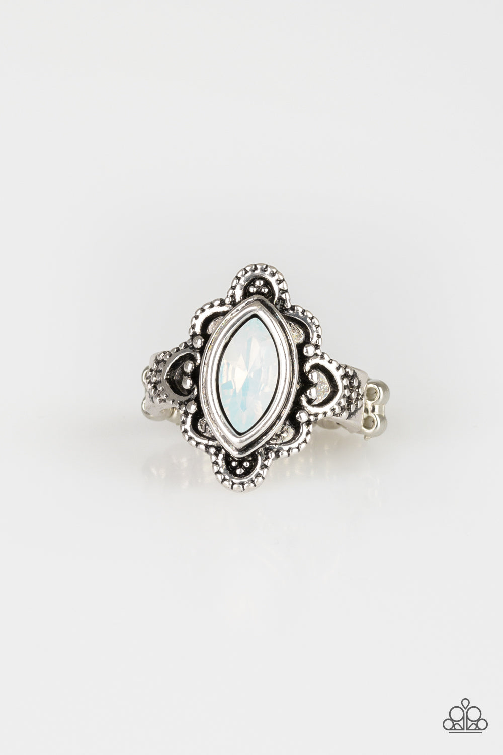 Glass Half-COLORFUL - White Paparazzi Ring