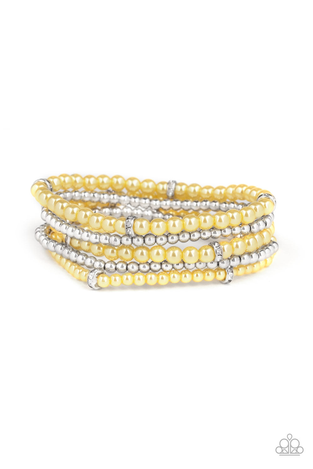 Fiercely Frosted Yellow Paparazzi Bracelet