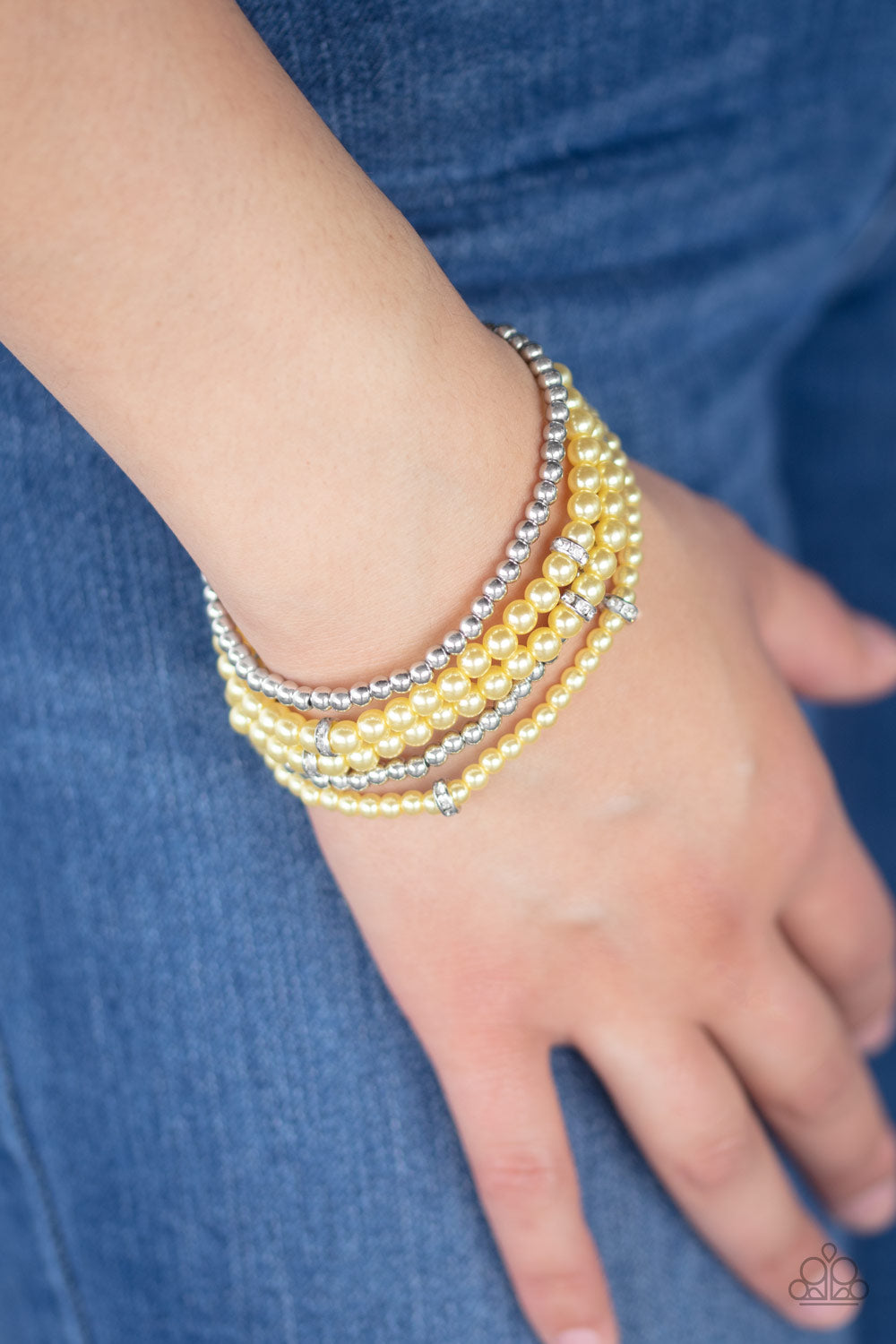 Fiercely Frosted Yellow Paparazzi Bracelet