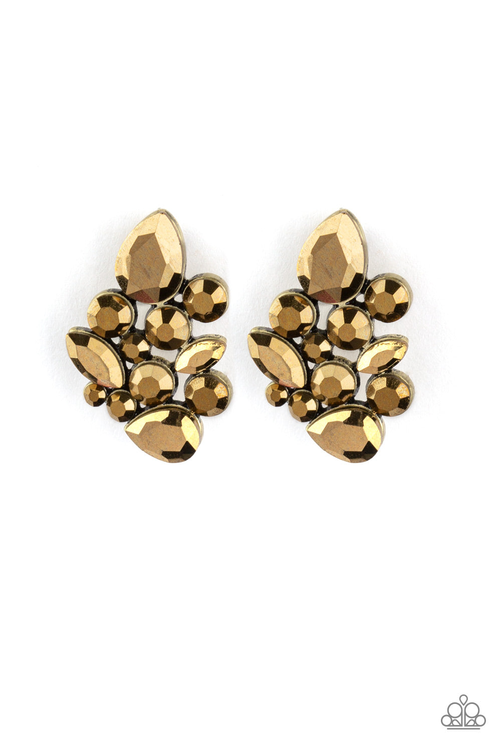 Galaxy Glimmer Brass Paparazzi Earrings