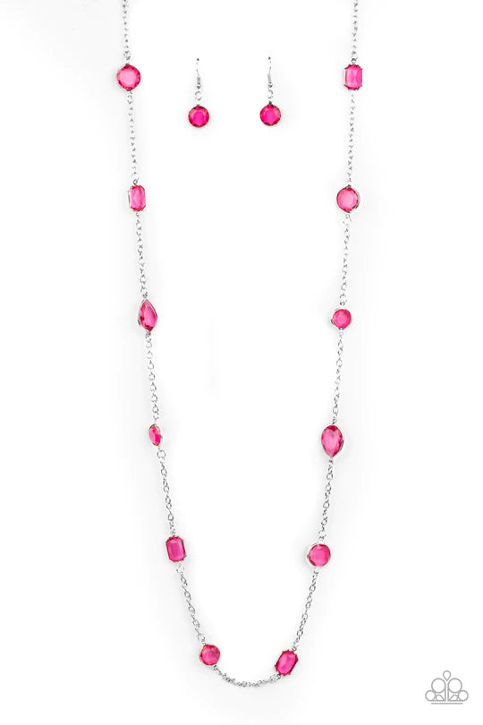 Glassy Glamorous - Pink Paparazzi Necklace