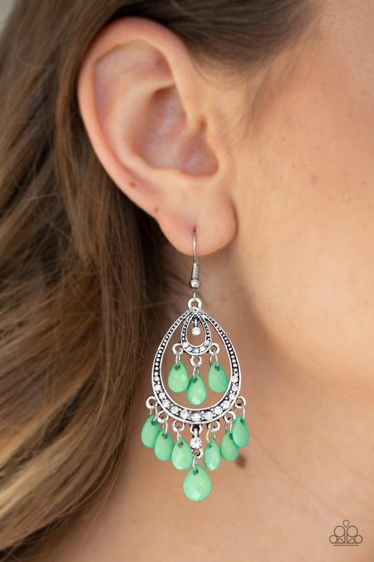 Gorgeously Genie - Green Paparazzi Earrings