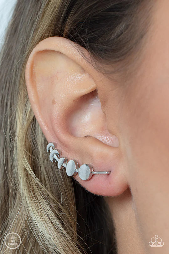 It's Just a Phase Silver Paparazzi Ear-Crawler Earrings